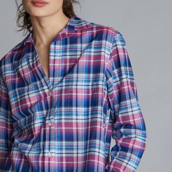 NWT Anthropologie Grayson The Hero Blue Motif Button Down Plaid Shirt - Picture 4 of 12